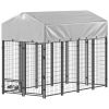 8' x 4' x 6' Outdoor Dog Kennel, Dog Kennel Outside Run with 360Ã‚Â° Rotating Bowls, Waterproof & UV Resistant Cover