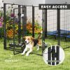 8' x 4' x 6' Outdoor Dog Kennel, Dog Kennel Outside Run with 360Ã‚Â° Rotating Bowls, Waterproof & UV Resistant Cover