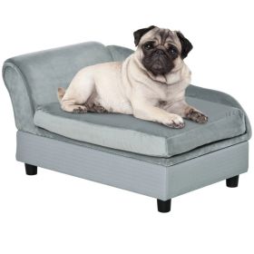 Luxury Dog Bed For Small Dogs, Hidden Storage, Soft Foam Couch, Modern Pet Furniture, Grey (Option: Grey)