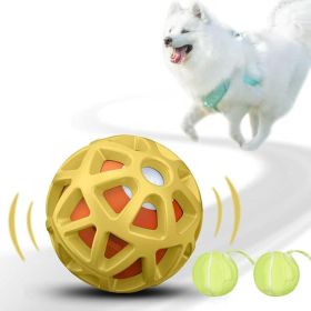 seagi Interactive Dog Toys â€“ Durable Automatic Bouncing & Vibrating Interactive Dog Ball for Smart Play, Motion-Activated Moving Dog Toy for Small/M (Color: Yellow)