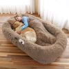 Human Dog Bed, Large Size Fits You and Pets, Washable Faux Fur Dog Bed for People Doze Off, Napping Orthopedic Dog Bed, Present Plump Pillow, Blanket,