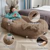 Human Dog Bed, Large Size Fits You and Pets, Washable Faux Fur Dog Bed for People Doze Off, Napping Orthopedic Dog Bed, Present Plump Pillow, Blanket,